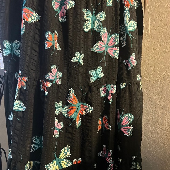 CRISTINA MARTINEZ PRINT TIERED SUNDRESS IN BLACK BUTTERFLY BEAUTY SIZE 3X - Picture 4 of 10